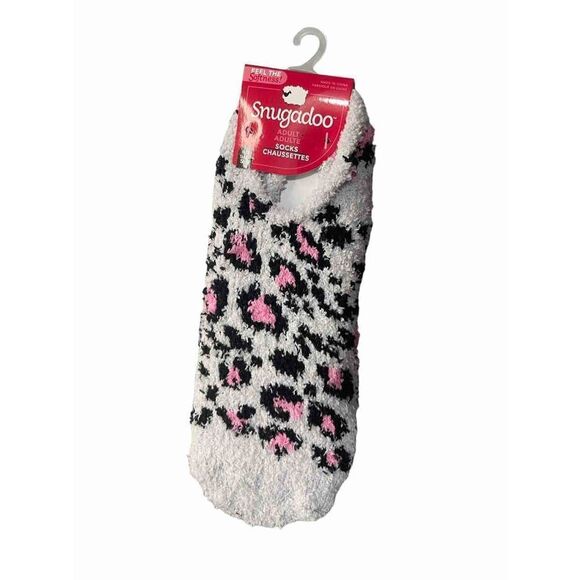 SNUGADOO|SOFT LOW CUT SOCKS‎ GREY LEOPARD NON-SKID NWT - Picture 1 of 3